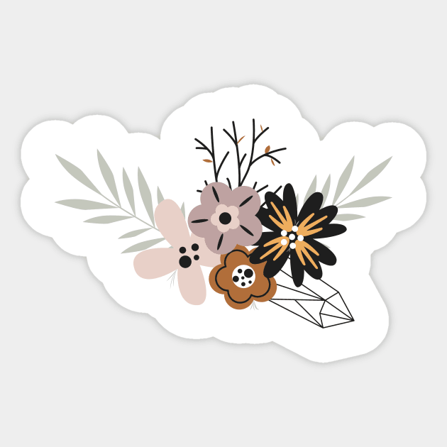 Boho Floral Design Sticker by Designs by Katie Leigh